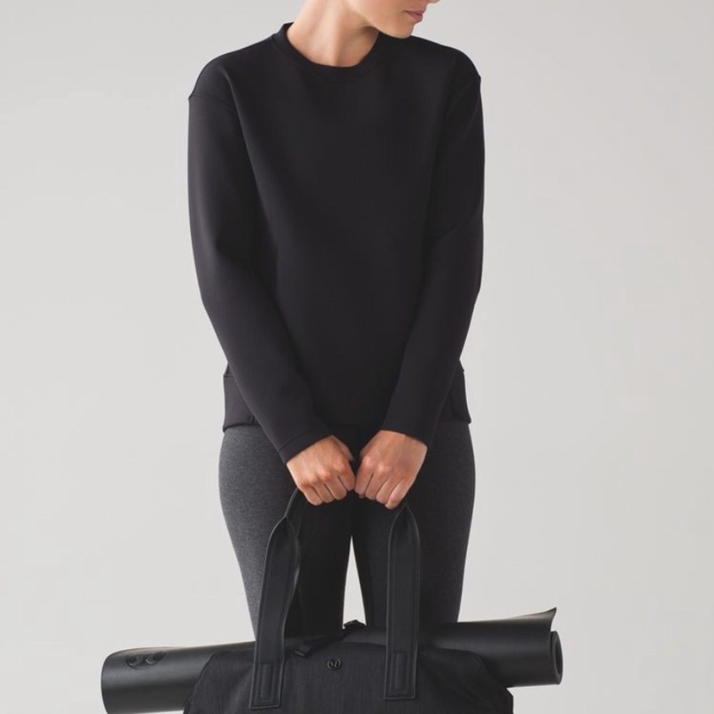 Lululemon Black Crew Neck Sweatshirt Embrace The Space Pullover Front Pocket 6